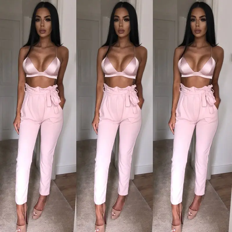 Women Pencil Stretch Fashion Casual Bandages Drawstring Solid Pants High Waist Lace-up Waistband Trousers
Women Pencil Stretch Fashion Casual Bandages Drawstring Solid Pants High Waist Lace-up Waistband Trousers