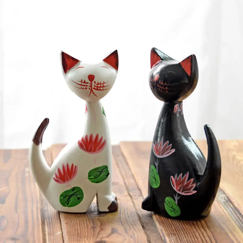 2pcs Creative Wooden Long-tail Couple Cat Figurines Wood Cat Miniatures Home Decoration Desktop Crafts Gifts Furnishing Articles
2pcs Creative Wooden Long-tail Couple Cat Figurines Wood Cat Miniatures Home Decoration Desktop Crafts Gifts Furnishing Articles