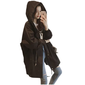 autumn Hooded windbreaker women New Women Trench Coat Zipper Hooded Summer women raincoat Loose Trench Hooded Wide-waisted
autumn Hooded windbreaker women New Women Trench Coat Zipper Hooded Summer women raincoat Loose Trench Hooded Wide-waisted