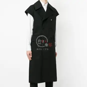 New Men Youth Long Trench Coat Style Vest Men British tide Sleeveless Casual Suit Vest Loose Outwear Siger Costumes S-5XL
New Men Youth Long Trench Coat Style Vest Men British tide Sleeveless Casual Suit Vest Loose Outwear Siger Costumes S-5XL