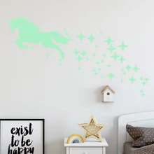 Pegatina de conmutador luminosa de dibujos animados que brilla en la oscuridad pegatinas de pared decoración del hogar niños habitación adhesivo de decoración, calcamonía Hada Luna estrella(China)