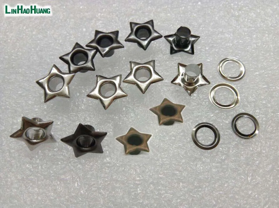200sets/lot 4.5mm metal brass eyelets with washer star shape metal grommets silver/black/bronze free shipping 2015062905
200sets/lot 4.5mm metal brass eyelets with washer star shape metal grommets silver/black/bronze free shipping 2015062905