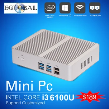 EGLOBAL Mini PC Windows 10 Barebone Computer DDR4 Intel Core i3 6100U Graphics