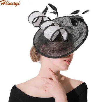 Hlinayi 2019 New gauze bride hair decoration banquet evening performance host feather black and white with small hat
Hlinayi 2019 New gauze bride hair decoration banquet evening performance host feather black and white with small hat