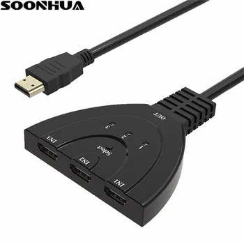 SOONHUA High Quality 3 HDMI in And 1 HDMI Out Splitter Adapter Auto/Manual Switcher Cable Hub 1080P For PC DVD HDTV TV Xbox
SOONHUA High Quality 3 HDMI in And 1 HDMI Out Splitter Adapter Auto/Manual Switcher Cable Hub 1080P For PC DVD HDTV TV Xbox