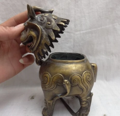 JP S0608 Chinese Bronze Unicorn Dragon Lion Kylin Snake Statue Incense Burner Censer
JP S0608 Chinese Bronze Unicorn Dragon Lion Kylin Snake Statue Incense Burner Censer