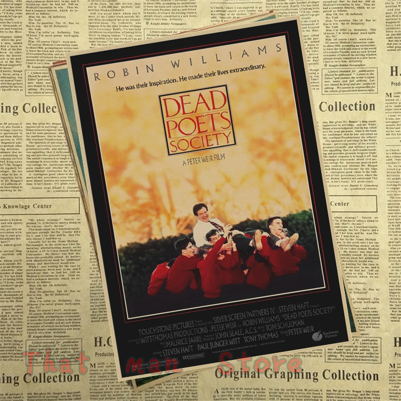 Dead Poets Society Nostalgic Matte Kraft Paper Poster Office Gift Room Dining Home Decor wall sticker Design 42*30cm
Dead Poets Society Nostalgic Matte Kraft Paper Poster Office Gift Room Dining Home Decor wall sticker Design 42*30cm