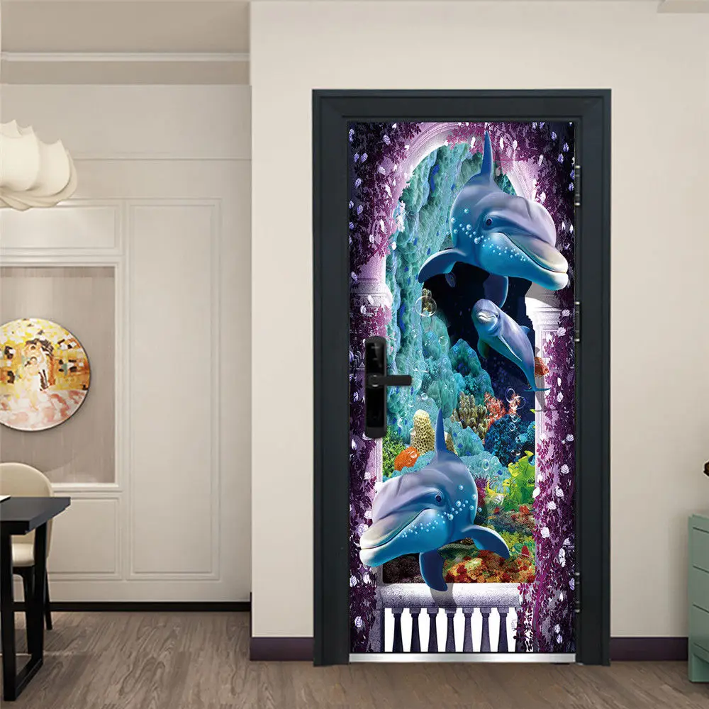 Creative Kawaii Cartoon Dolphin Door Stickers For Bedroom Livingroom Wooden Door Renovation Waterproof Mural Sticker Decorative
Creative Kawaii Cartoon Dolphin Door Stickers For Bedroom Livingroom Wooden Door Renovation Waterproof Mural Sticker Decorative
