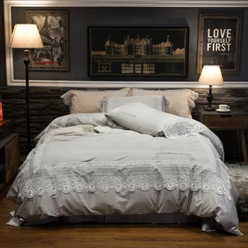 Home Textile Simple White gray Bedding Sets ladys Linen lace Duvet Cover Pillowcase Bed Sheet Girl Adult Bedclothes
Home Textile Simple White gray Bedding Sets ladys Linen lace Duvet Cover Pillowcase Bed Sheet Girl Adult Bedclothes