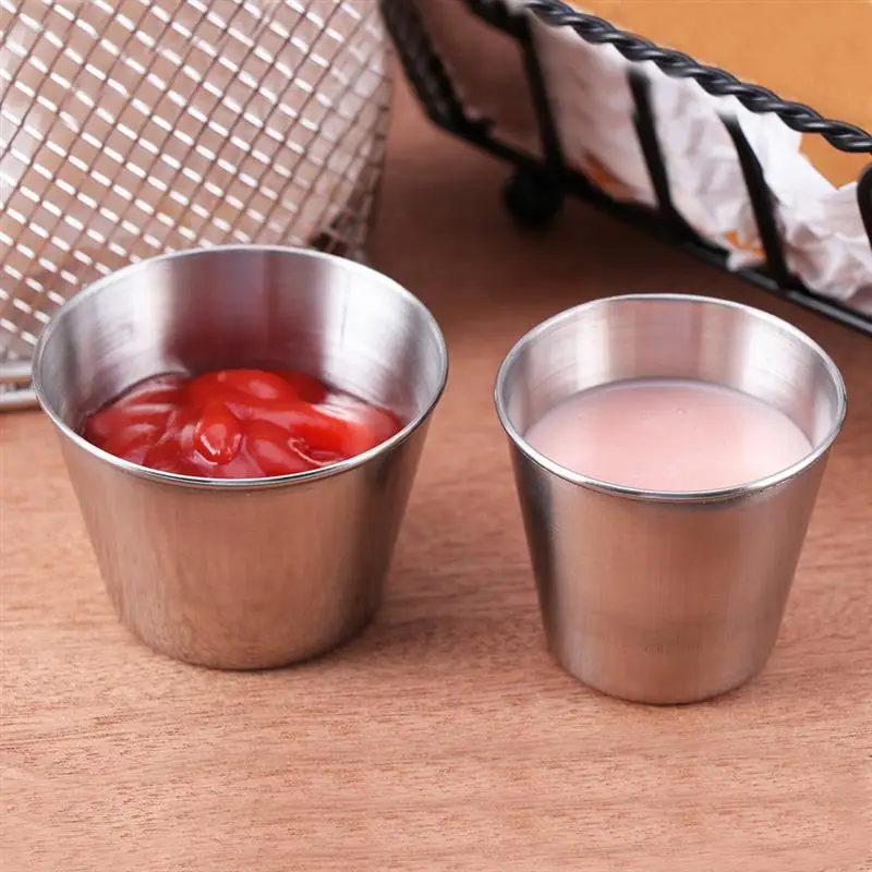 50ml Stainless Steel Sauce Cups Reusable Sauce Container Dipping Bowl for Restaurant Home (Small Size)
50ml Stainless Steel Sauce Cups Reusable Sauce Container Dipping Bowl for Restaurant Home (Small Size)
