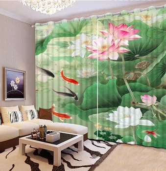 Classic Home Decor Home Bedroom Decoration 3D Curtain Pink Lotus Painting Lotus Leaf Fish Curtains For Bedroom 3D Window Curtain
Classic Home Decor Home Bedroom Decoration 3D Curtain Pink Lotus Painting Lotus Leaf Fish Curtains For Bedroom 3D Window Curtain