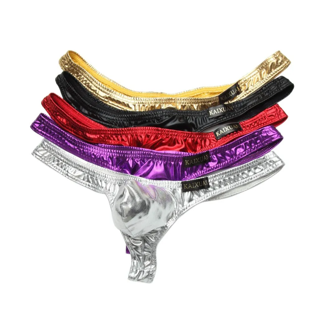 Men Sexy Underwear Bare Buttocks Patent Leather Underpants Pouch Thong G-String String Homme Slip hot Erotic Mens Thongs 2019
Men Sexy Underwear Bare Buttocks Patent Leather Underpants Pouch Thong G-String String Homme Slip hot Erotic Mens Thongs 2019
