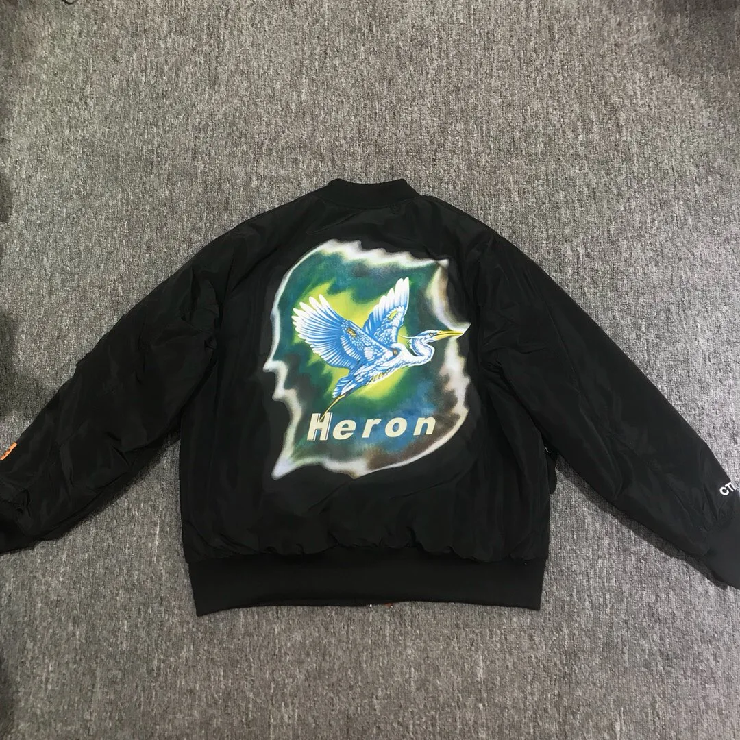 2019FW Best Quality Heron Preston Bird Printed Women Men Ma1 Bomber Jacket Hiphop Men Cotton Padded Bomber Jacket Coats
2019FW Best Quality Heron Preston Bird Printed Women Men Ma1 Bomber Jacket Hiphop Men Cotton Padded Bomber Jacket Coats