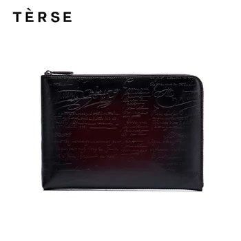 

TERSE 2018 New Handbag Genuine Leather Day Clutches For Men Large Capacity Fashion Style Hand Bag Customize Logo 9650