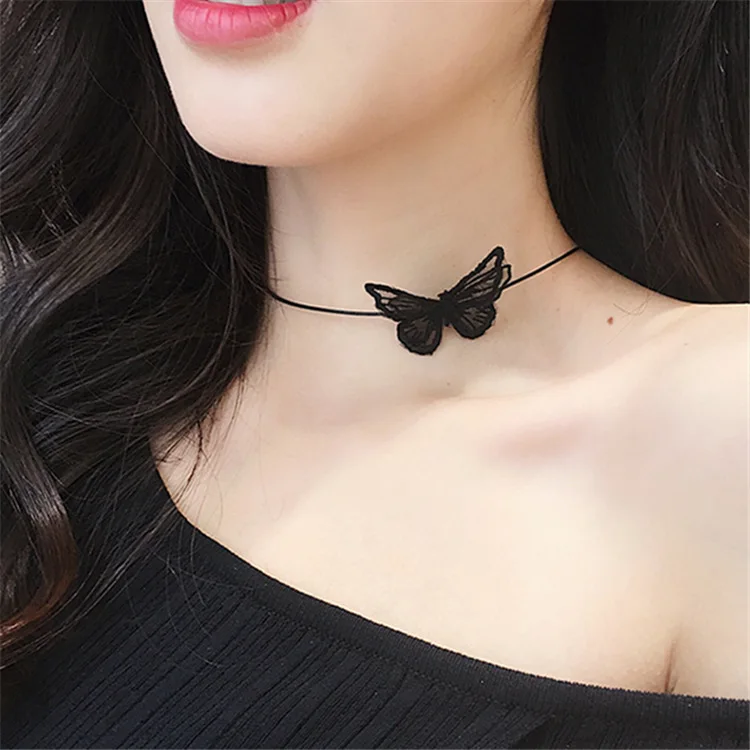 Fashion Creative White / Black Lace Butterfly Choker Necklace Charm Jewelry Women Lady Accessories Wholesale
Fashion Creative White / Black Lace Butterfly Choker Necklace Charm Jewelry Women Lady Accessories Wholesale