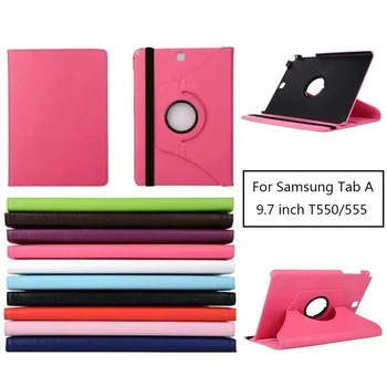 360 Rotating Case for Samsung Tab A 9.7 inch SM T550 T555 Folding Stand PU Leather Case Flip Cover for P550 P555 Tablet Fundas
360 Rotating Case for Samsung Tab A 9.7 inch SM T550 T555 Folding Stand PU Leather Case Flip Cover for P550 P555 Tablet Fundas