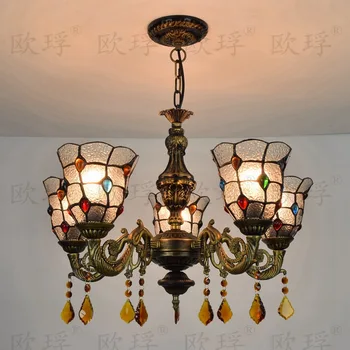 Tiffany Baroque retro stained glass pendant light restaurant bedroom living room corridor porch lamp
Tiffany Baroque retro stained glass pendant light restaurant bedroom living room corridor porch lamp