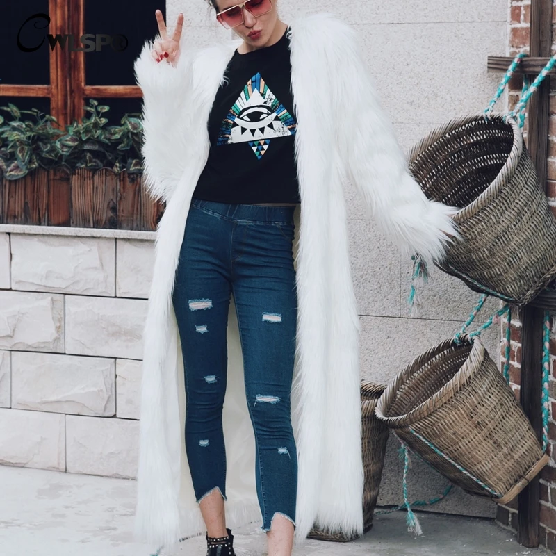 CWLSP Women Winter Faux Fur Long Coat Fashion Outwear Winter Jacket Women manteau femme hiver hairy overcoat Plus Size S-4XL
CWLSP Women Winter Faux Fur Long Coat Fashion Outwear Winter Jacket Women manteau femme hiver hairy overcoat Plus Size S-4XL