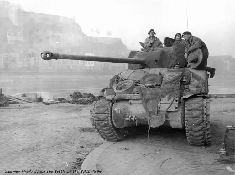 Sherman-Firefly-during-the-Battle-of-the-Bulge,-1944