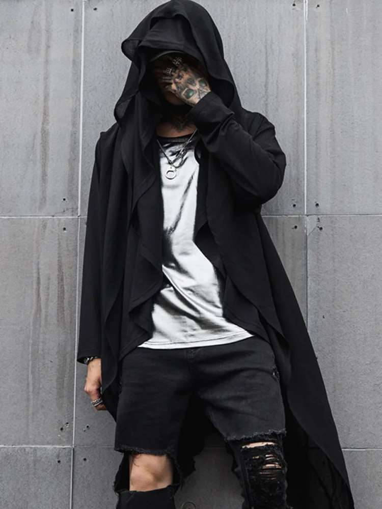 Men Style Punk Gothic Style Cloak Cardigan Coat Long Sleeve T-shirt Male Fashion Casual Tees Shirts Stage Costumes
Men Style Punk Gothic Style Cloak Cardigan Coat Long Sleeve T-shirt Male Fashion Casual Tees Shirts Stage Costumes