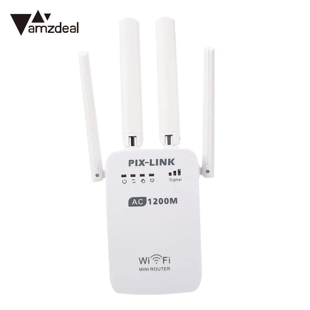 AMZDEAL High_speed 1200Mbps Router 2pcs RT-45 Interface 2.4G / 5G Dual Band WiFi Repeater WiFi Extender Repeater
AMZDEAL High_speed 1200Mbps Router 2pcs RT-45 Interface 2.4G / 5G Dual Band WiFi Repeater WiFi Extender Repeater