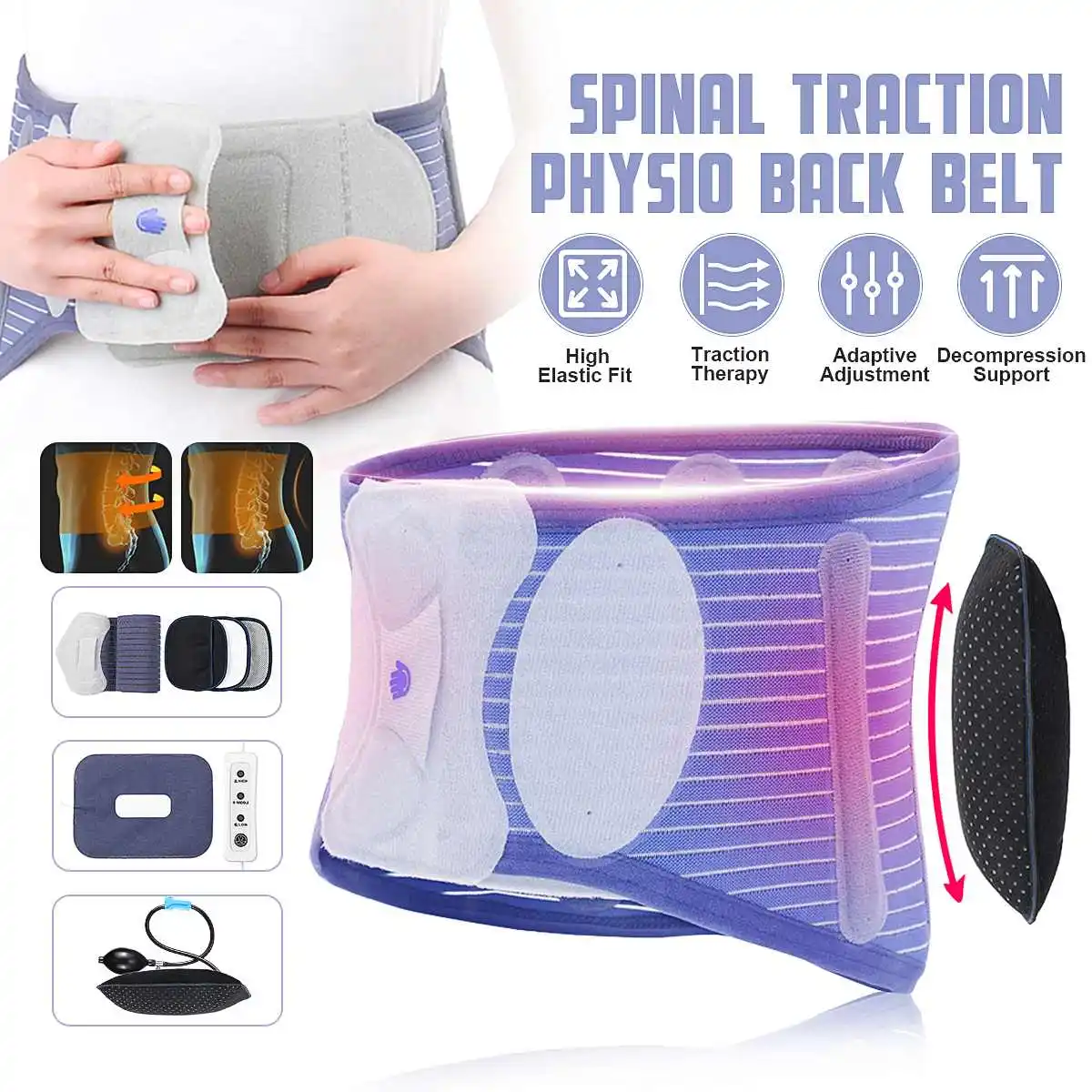 Grey Spinal Traction Physio Back Belt Decompression Self Heating Lumbar Pain Relieve Skin-friendly Nine High-energy Magnets
Grey Spinal Traction Physio Back Belt Decompression Self Heating Lumbar Pain Relieve Skin-friendly Nine High-energy Magnets