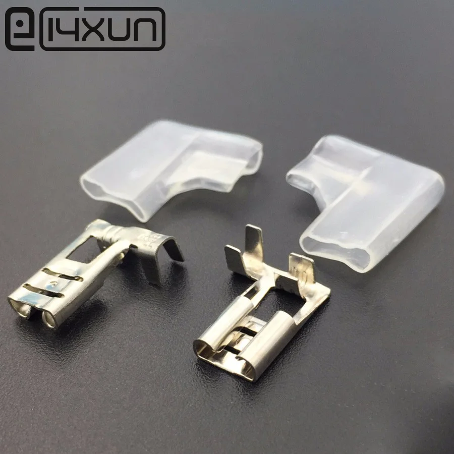 EClyxun 10set=20pcs 6.3mm Right Angle Flag L Type Crimp Terminal Spade Connector + Cover
EClyxun 10set=20pcs 6.3mm Right Angle Flag L Type Crimp Terminal Spade Connector + Cover