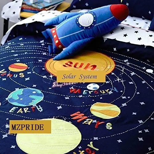 Cute Cartoon Solar System Bedding Set Kids Bed Sets Stars Bed