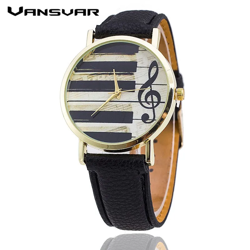 Image New Fashion Leather Strap Piano Keys Watch Women Wristwatch Dress Watches Quartz Watch AW SB 1499