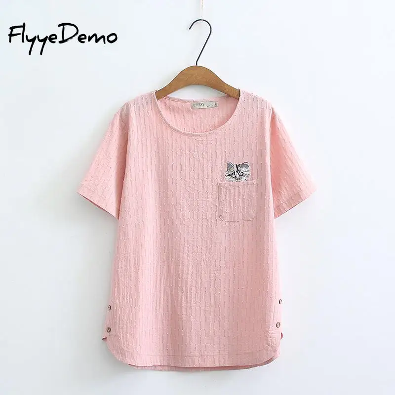 6XL Plus Size New Summer Women Fashion Kawaii Embroidery Cat Tops Ladies Female Large Big Short Sleeve Cotton Linen T Shirt
6XL Plus Size New Summer Women Fashion Kawaii Embroidery Cat Tops Ladies Female Large Big Short Sleeve Cotton Linen T Shirt