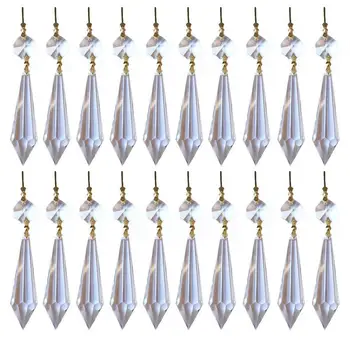 H&D 30pcs Replacement Clear Chandelier Icicle Crystal Prisms Octogan Bead for Lamp Decoration (38mm&Golden Butterfly Clips)
H&D 30pcs Replacement Clear Chandelier Icicle Crystal Prisms Octogan Bead for Lamp Decoration (38mm&Golden Butterfly Clips)