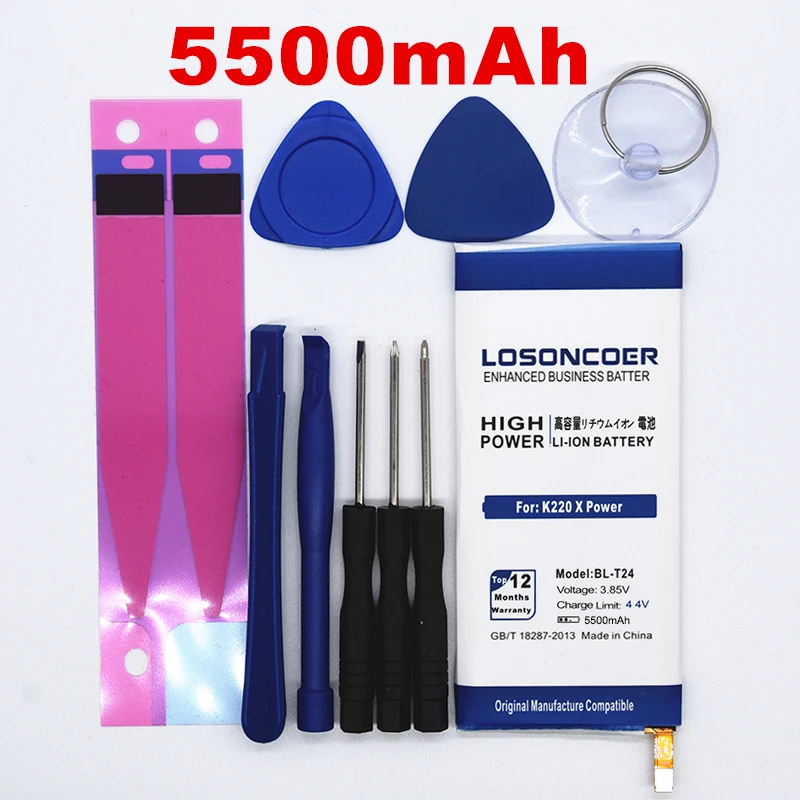 100% Original LOSONCOER 5500mAh BL-T24 High-quality battery for LG K220 X Power K220ds K220dsk K220dsz K220y K220z Ls755 Battery
100% Original LOSONCOER 5500mAh BL-T24 High-quality battery for LG K220 X Power K220ds K220dsk K220dsz K220y K220z Ls755 Battery