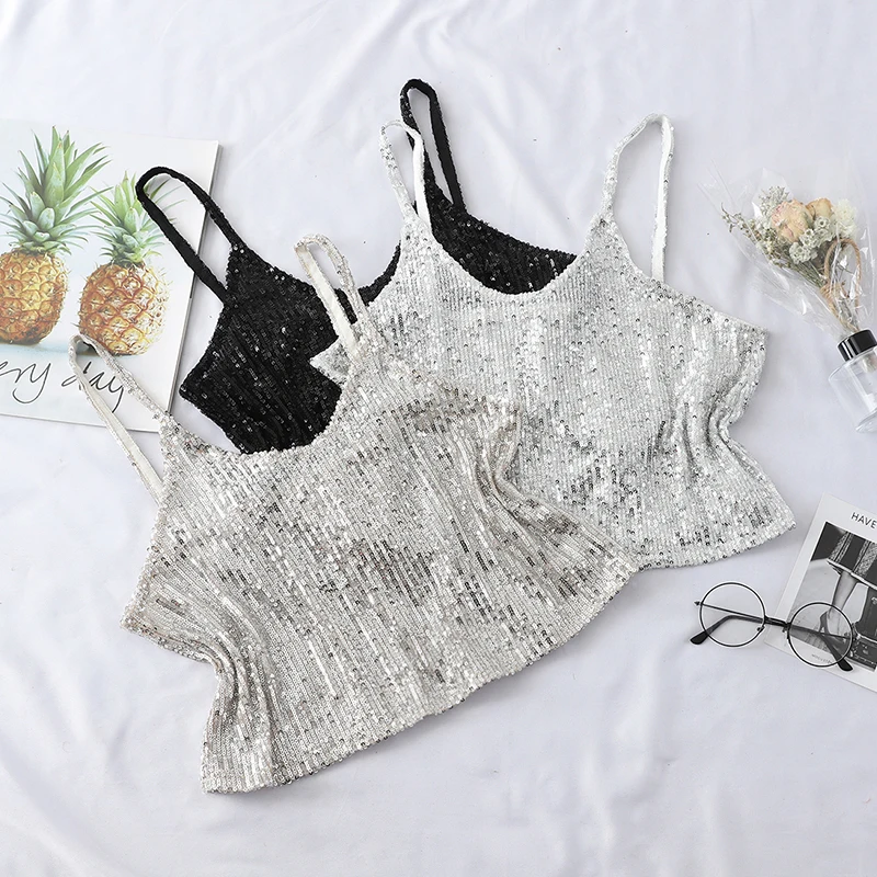 HELIAR Women Summer V-Neck Lace Crop top Club Sexy Silk Tanks Top Shining Women Cloth Sleeveless High Waist Pleat Camisole 
HELIAR Women Summer V-Neck Lace Crop top Club Sexy Silk Tanks Top Shining Women Cloth Sleeveless High Waist Pleat Camisole