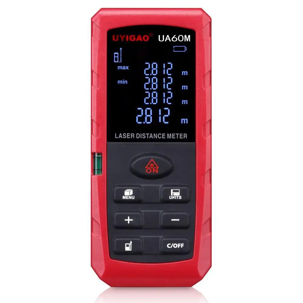 UYIGAO 60M Laser Distance Meter Digital Multimeter area and volume Range Finder Build Measure Digital Tape Measure Tester
UYIGAO 60M Laser Distance Meter Digital Multimeter area and volume Range Finder Build Measure Digital Tape Measure Tester