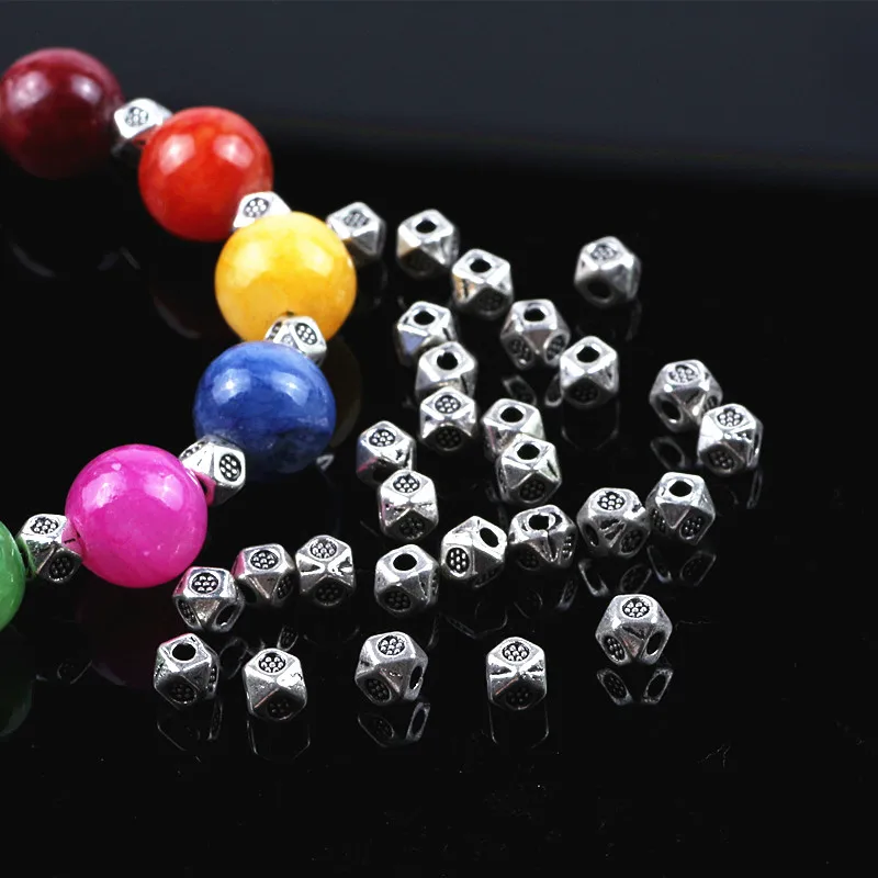 300pcs Mixed Tibetan Silver Alloy Large Hole Beads Metal Spacer Crafting 5~12mm