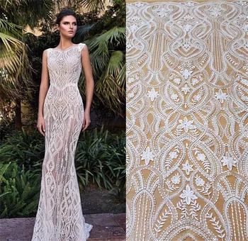 2019 NEW European designer hot IVORY wedding dress lace fabric! 1 Yard shiny Sequins lace fabric with sequins embroidery lace!
2019 NEW European designer hot IVORY wedding dress lace fabric! 1 Yard shiny Sequins lace fabric with sequins embroidery lace!