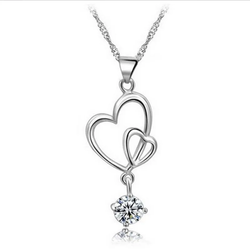 TJP New Fashion Zircon Double Hearts Necklace For Women Jewelry Fashion 925 Sterling Silver Necklace Lady Choker Accessories Hot
TJP New Fashion Zircon Double Hearts Necklace For Women Jewelry Fashion 925 Sterling Silver Necklace Lady Choker Accessories Hot