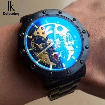 IK Colouring Mens Watch Skeleton Steampunk Relogio Masculino Male Automatic Mechanical Clock with Stainless Steel Bracelet
IK Colouring Mens Watch Skeleton Steampunk Relogio Masculino Male Automatic Mechanical Clock with Stainless Steel Bracelet