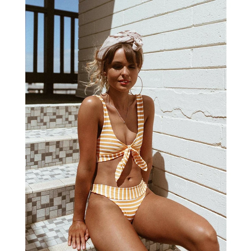 New Bow Knot Striped Swimwear for Women Bikini Set High Waist Swimsuit Ladies Bathing Suit Beachwear Biquini Maillots de bain
New Bow Knot Striped Swimwear for Women Bikini Set High Waist Swimsuit Ladies Bathing Suit Beachwear Biquini Maillots de bain