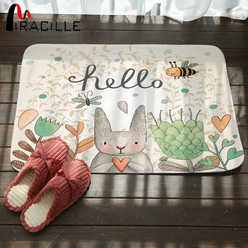 Miracille Oriental Rug Cartoon Cute Rabbit Printed Carpet Door Mats for Kids Front Door Bed Kitchen Rugs Bathroom Non-slip Mat 
Miracille Oriental Rug Cartoon Cute Rabbit Printed Carpet Door Mats for Kids Front Door Bed Kitchen Rugs Bathroom Non-slip Mat