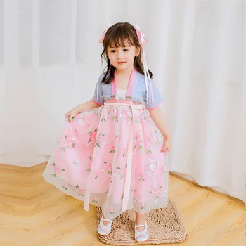 Girls Hanfu Costume Chinese Style Kids Summer Short Pink Hanfu Chinese Ancient And Traditional Clothes Folk Dance Wear DQL1009
Girls Hanfu Costume Chinese Style Kids Summer Short Pink Hanfu Chinese Ancient And Traditional Clothes Folk Dance Wear DQL1009