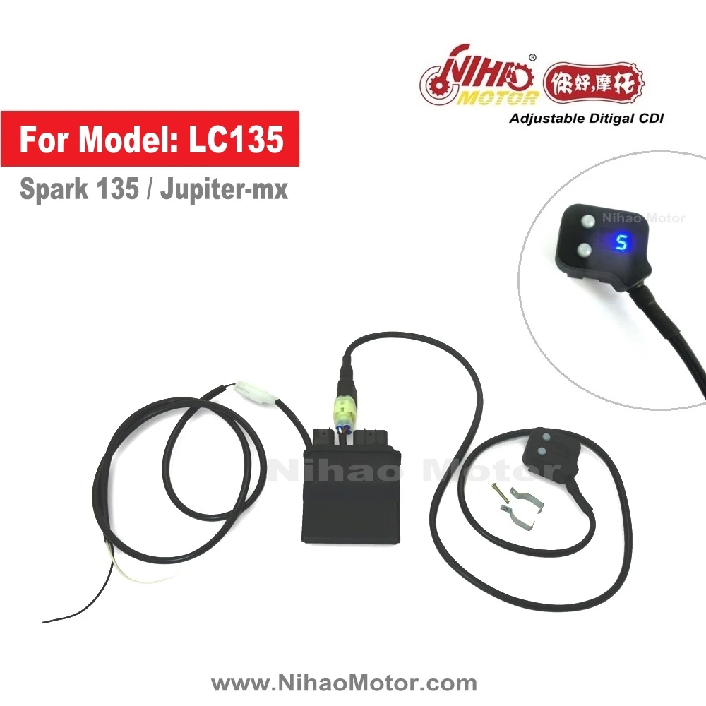 Motorcycle Racing CDI 8 Maps Curves LC135 Adjustable Digital Ignition Coil Unit Performance Parts for YAMAHA LC135 Nihao Motor
Motorcycle Racing CDI 8 Maps Curves LC135 Adjustable Digital Ignition Coil Unit Performance Parts for YAMAHA LC135 Nihao Motor