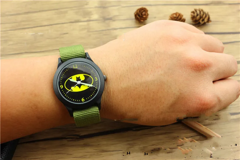 Hot Sale Women Man Cute Cartoon Watch Batman Nylon Wristwatches Sports Army Watch Student Nylon Casual Clock Watches
Hot Sale Women Man Cute Cartoon Watch Batman Nylon Wristwatches Sports Army Watch Student Nylon Casual Clock Watches