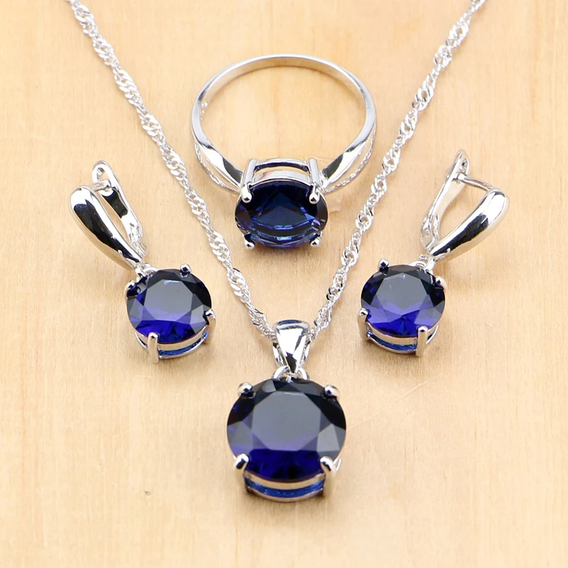 Blue Cubic Zirconia White Zircon Women 925 Sterling Silver Jewelry Sets Wedding Earring/Pendant/Necklace/Ring Free Gifts Box
Blue Cubic Zirconia White Zircon Women 925 Sterling Silver Jewelry Sets Wedding Earring/Pendant/Necklace/Ring Free Gifts Box