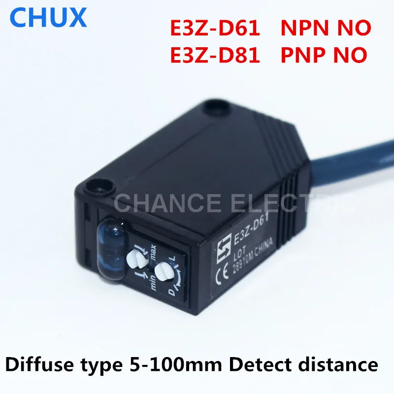 Infrared Sensor Diffuse type E3Z-D61 24VDC 10cm Sensing Detect distance IP54 NPN PNP E3Z-D81 Photoelectric Switch
Infrared Sensor Diffuse type E3Z-D61 24VDC 10cm Sensing Detect distance IP54 NPN PNP E3Z-D81 Photoelectric Switch
