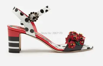 New Fashion Luxury Flower Sandals Polk-dot Chunky Heels Crystal Buckle Strap Shoes Dress Party Sandles Mujer
New Fashion Luxury Flower Sandals Polk-dot Chunky Heels Crystal Buckle Strap Shoes Dress Party Sandles Mujer