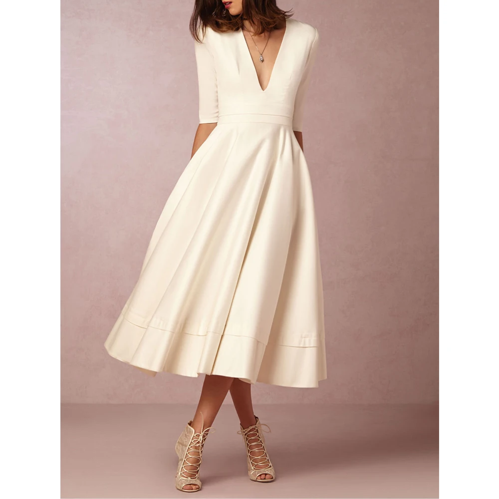 Winter Fall Dress Women New 2019 Casual Plus Size Elegant Ball Gown Party Dresses Female Sexy V Neck Long White Vintage Dress
Winter Fall Dress Women New 2019 Casual Plus Size Elegant Ball Gown Party Dresses Female Sexy V Neck Long White Vintage Dress
