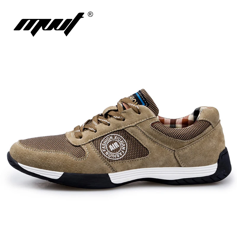 Image 2016 Autumn comfortable running shoes Genuine Leather men sports shoes good quality Daily walking shoes