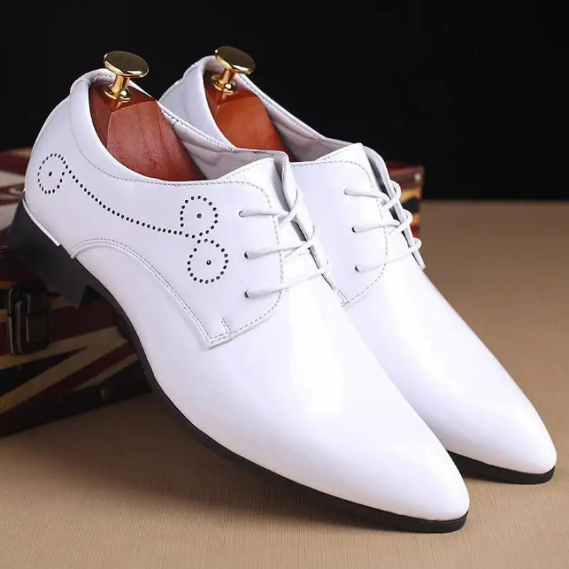 37~48 Plus Size Mens Red Bottom Patent Leather Dress Shoes White Men Pointed Toe Formal Wedding Shoes Italian Lace Up Derby Shoe
37~48 Plus Size Mens Red Bottom Patent Leather Dress Shoes White Men Pointed Toe Formal Wedding Shoes Italian Lace Up Derby Shoe
