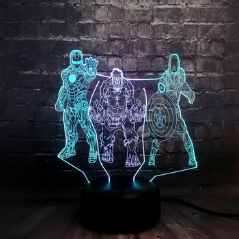 Hot Marvel Figure Super Hero Hulk Captain America Iron Man LED Mixed 7 Color 3D Baby Sleep USB Table Night Mood Light Kids lamp
Hot Marvel Figure Super Hero Hulk Captain America Iron Man LED Mixed 7 Color 3D Baby Sleep USB Table Night Mood Light Kids lamp
